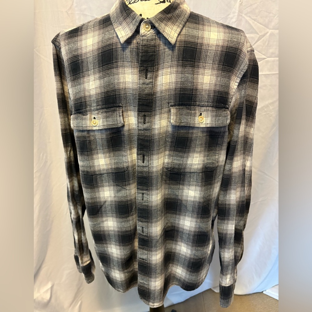 Lucky Brand Black & White Plaid Button-Down Shirt